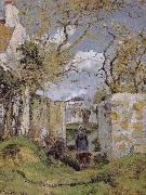 Camille Pissarro The woman pushing wheelbarrow oil on canvas